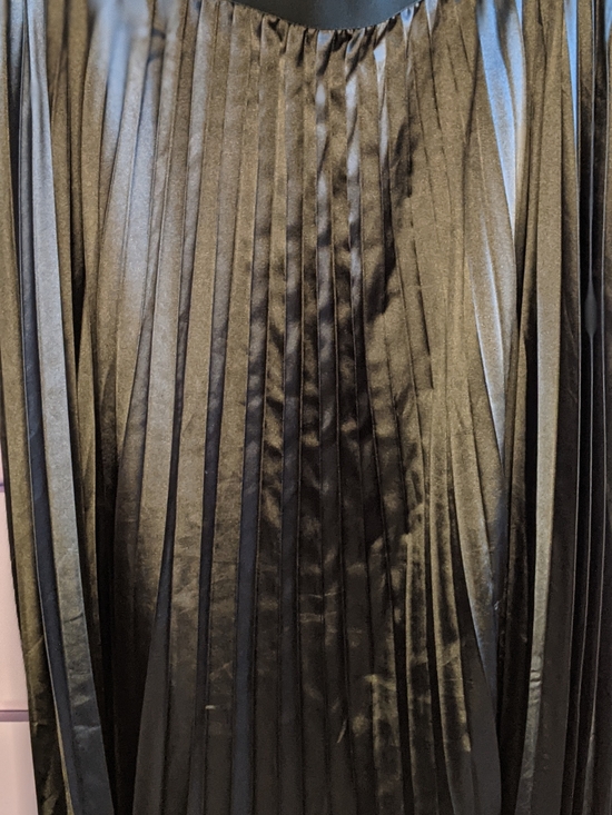 Dresses & Skirts - Pleated Satin Midi Skirt - Black Similar Madonna Wear In Milan Fashion Week 2026